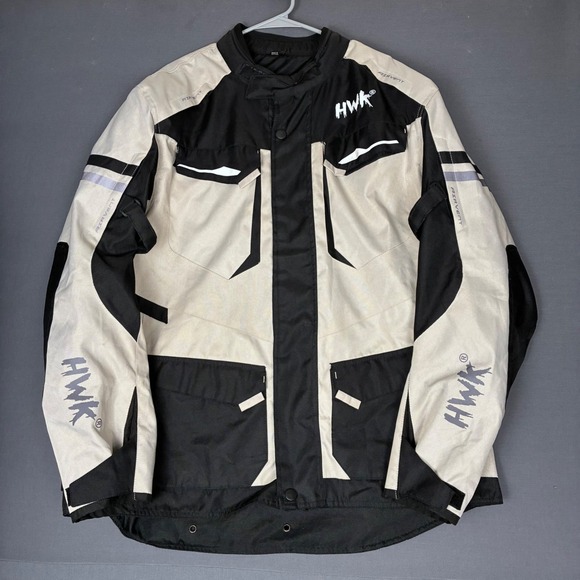 Hwk Other - HWK Adventure Touring Motorcycle Jacket Men's Size XL Cream Black